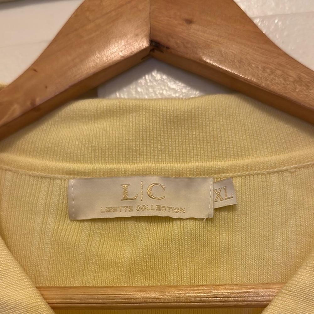 Yellow Long Sleeve Cropped Button Down - Picture 2 of 7